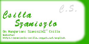 csilla szaniszlo business card